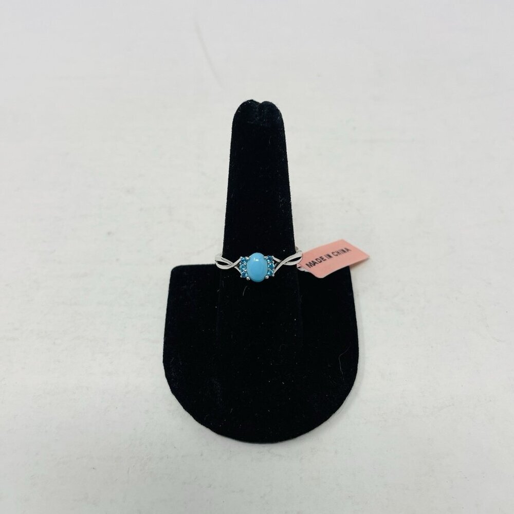 Arizona Sleeping‎ Beauty Turquoise Malgache Apatite Sterling Silver Ring 5043